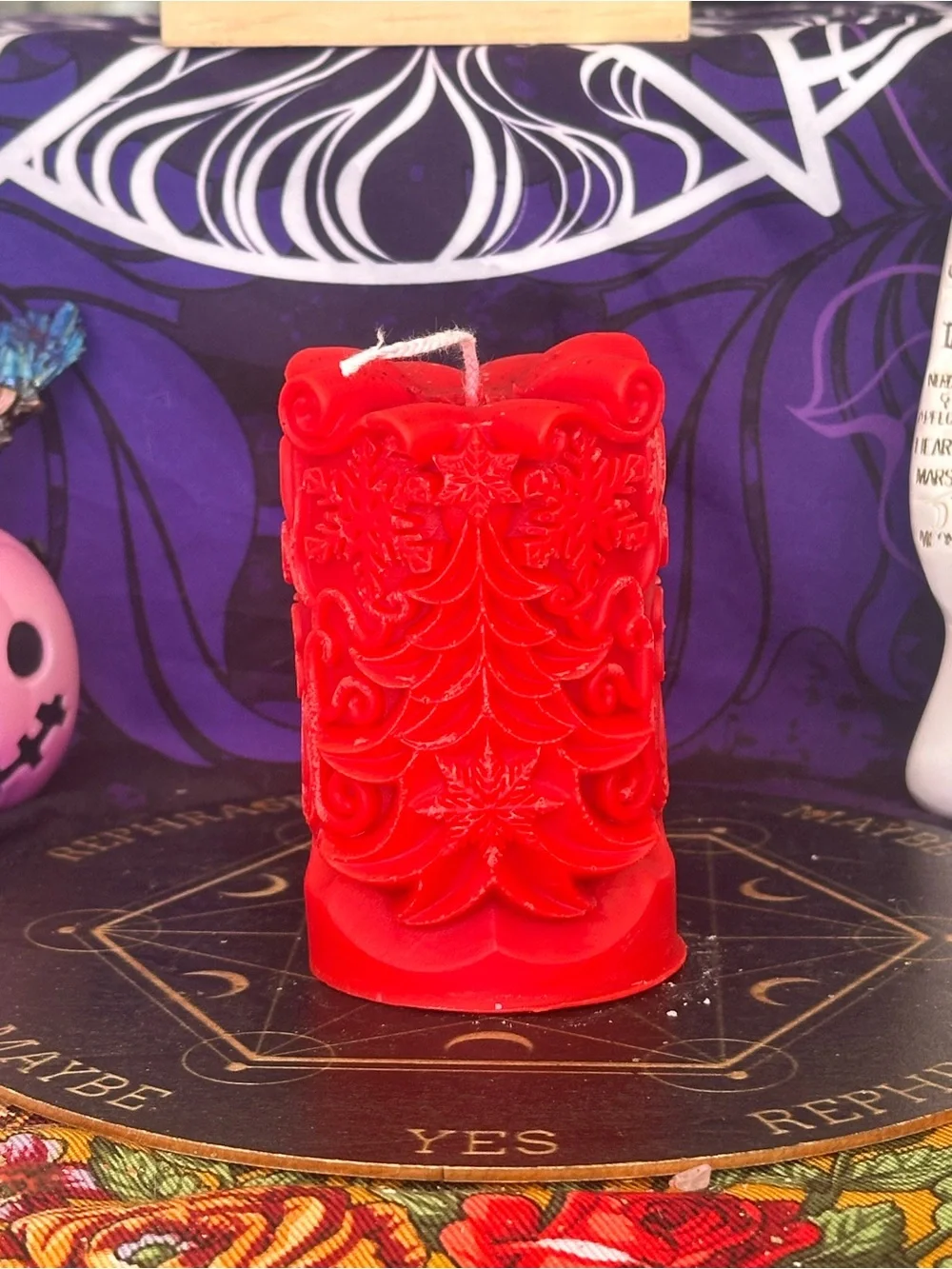 Red Christmas Tree Candle